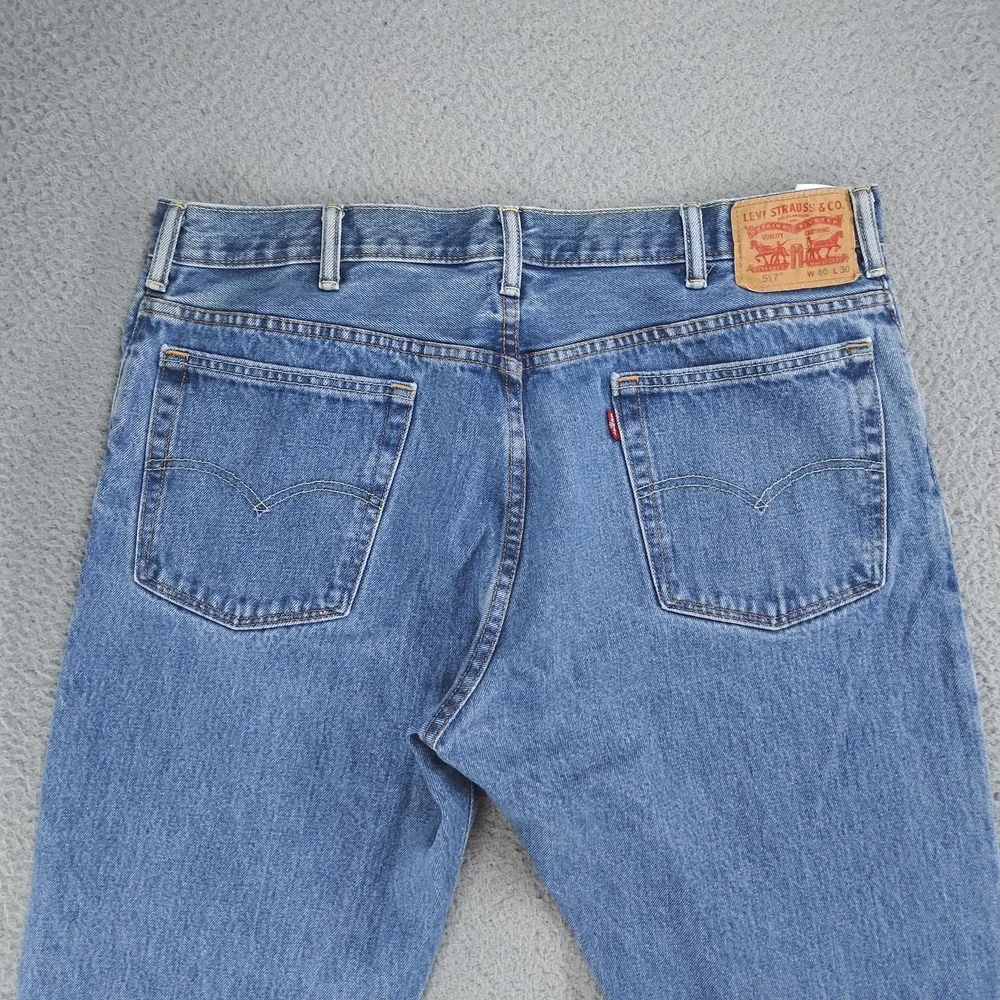 Levis 517 Jeans Mens 40x30 Blue Denim Bootcut Zip Fly High Rise Distressed